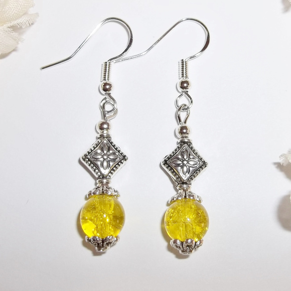 wvluckygirl Jewelry - Yellow Drop Earrings for Women NWT Handmade Dangle Fashion Accessory Woman 4081